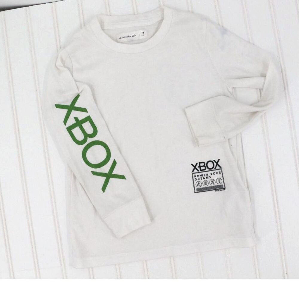 Abercrombie Kids XBOX Long Sleeeve T-Shirt Size 5/6 White